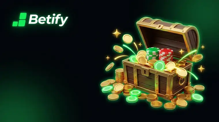 Bannière promotionnelle Betify avec coffre de gains
